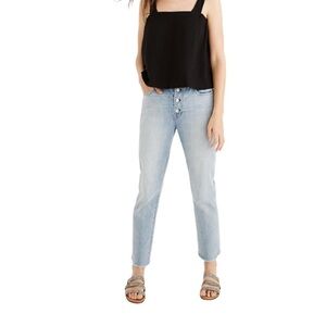 Madewell High Rise Slim Boyjean Button Front Jeans Fitzgerald Wash 25‎